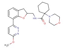 N-{[7-(6-methoxy-3-pyridazinyl)-2,3-dihydro-1-benzofuran-2-yl]methyl}-1-(4-morpholinyl)cyclohexanecarboxamide