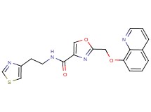 2-[(8-quinolinyloxy)methyl]-N-[2-(1,3-thiazol-4-yl)ethyl]-1,3-oxazole-4-carboxamide