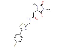 2-(1,3-dimethyl-2,5-dioxo-4-imidazolidinyl)-N-{[4-(4-fluorophenyl)-1,3-thiazol-2-yl]methyl}acetamide
