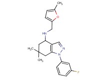 1-(3-fluorophenyl)-6,6-dimethyl-N-[(5-methyl-2-furyl)methyl]-4,5,6,7-tetrahydro-1H-indazol-4-amine