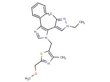 5-{[5-(1-ethyl-3-methyl-1H-pyrazol-4-yl)-4-phenyl-1H-imidazol-1-yl]methyl}-2-(methoxymethyl)-4-methyl-1,3-thiazole