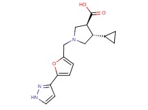 (3S*,4S*)-4-cyclopropyl-1-{[5-(1H-pyrazol-3-yl)-2-furyl]methyl}pyrrolidine-3-carboxylic acid