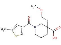 3-(2-methoxyethyl)-1-[(5-methyl-3-thienyl)carbonyl]-3-piperidinecarboxylic acid
