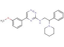5-(3-methoxyphenyl)-N-[2-phenyl-2-(1-piperidinyl)ethyl]-1,2,4-triazin-3-amine