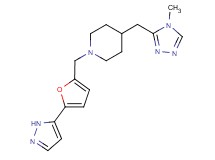 4-[(4-methyl-4H-1,2,4-triazol-3-yl)methyl]-1-{[5-(1H-pyrazol-5-yl)-2-furyl]methyl}piperidine
