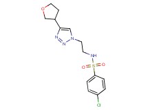4-chloro-N-{2-[4-(tetrahydrofuran-3-yl)-1H-1,2,3-triazol-1-yl]ethyl}benzenesulfonamide