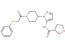N-(1-{1-[2-(phenylthio)acetyl]-4-piperidinyl}-1H-pyrazol-5-yl)tetrahydro-3-furancarboxamide