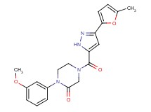1-(3-methoxyphenyl)-4-{[3-(5-methyl-2-furyl)-1H-pyrazol-5-yl]carbonyl}-2-piperazinone