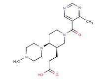 3-{(3R*,4S*)-4-(4-methylpiperazin-1-yl)-1-[(4-methylpyrimidin-5-yl)carbonyl]piperidin-3-yl}propanoic acid