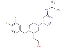 2-{1-(3,4-difluorobenzyl)-4-[6-(isopropylamino)-4-pyrimidinyl]-2-piperazinyl}ethanol