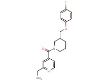 2-ethyl-4-({3-[(4-fluorophenoxy)methyl]-1-piperidinyl}carbonyl)pyridine