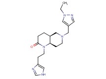 (4aS*,8aR*)-6-[(1-ethyl-1H-pyrazol-4-yl)methyl]-1-[2-(1H-imidazol-4-yl)ethyl]octahydro-1,6-naphthyridin-2(1H)-one