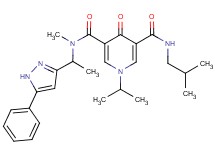 N'-isobutyl-1-isopropyl-N-methyl-4-oxo-N-[1-(5-phenyl-1H-pyrazol-3-yl)ethyl]-1,4-dihydro-3,5-pyridinedicarboxamide