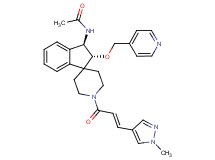 N-[(2R*,3R*)-1'-[(2E)-3-(1-methyl-1H-pyrazol-4-yl)-2-propenoyl]-2-(4-pyridinylmethoxy)-2,3-dihydrospiro[indene-1,4'-piperidin]-3-yl]acetamide