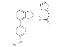 N-{[7-(6-methoxy-3-pyridazinyl)-2,3-dihydro-1-benzofuran-2-yl]methyl}-2-(2-thienyl)acetamide