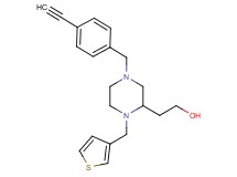 2-[4-(4-ethynylbenzyl)-1-(3-thienylmethyl)-2-piperazinyl]ethanol