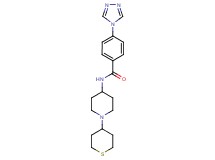 N-[1-(tetrahydro-2H-thiopyran-4-yl)piperidin-4-yl]-4-(4H-1,2,4-triazol-4-yl)benzamide
