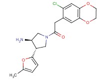(3R*,4S*)-1-[(7-chloro-2,3-dihydro-1,4-benzodioxin-6-yl)acetyl]-4-(5-methyl-2-furyl)pyrrolidin-3-amine