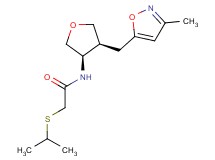 2-(isopropylthio)-N-{(3R*,4S*)-4-[(3-methylisoxazol-5-yl)methyl]tetrahydrofuran-3-yl}acetamide