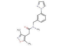 2-(3,5-dimethyl-4-isoxazolyl)-N-methyl-N-[3-(1H-pyrazol-1-yl)benzyl]acetamide