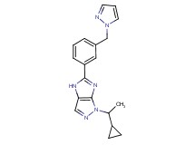 1-(1-cyclopropylethyl)-5-[3-(1H-pyrazol-1-ylmethyl)phenyl]-1,4-dihydroimidazo[4,5-c]pyrazole