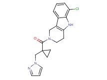 6-chloro-2-{[1-(1H-pyrazol-1-ylmethyl)cyclopropyl]carbonyl}-2,3,4,5-tetrahydro-1H-pyrido[4,3-b]indole