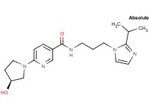 6-[(3S)-3-hydroxy-1-pyrrolidinyl]-N-[3-(2-isopropyl-1H-imidazol-1-yl)propyl]nicotinamide