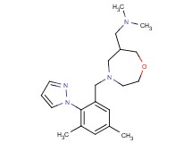 ({4-[3,5-dimethyl-2-(1H-pyrazol-1-yl)benzyl]-1,4-oxazepan-6-yl}methyl)dimethylamine