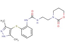 N-{2-[(3,5-dimethyl-1H-pyrazol-4-yl)thio]phenyl}-N'-[2-(2-oxo-1,3-oxazinan-3-yl)ethyl]urea