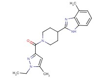 2-{1-[(1-ethyl-5-methyl-1H-pyrazol-3-yl)carbonyl]-4-piperidinyl}-4-methyl-1H-benzimidazole