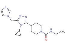 4-[4-cyclopropyl-5-(1H-imidazol-1-ylmethyl)-4H-1,2,4-triazol-3-yl]-N-ethylpiperidine-1-carboxamide