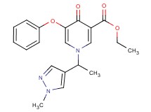 ethyl 1-[1-(1-methyl-1H-pyrazol-4-yl)ethyl]-4-oxo-5-phenoxy-1,4-dihydropyridine-3-carboxylate