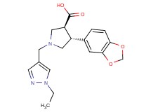 (3S*,4R*)-4-(1,3-benzodioxol-5-yl)-1-[(1-ethyl-1H-pyrazol-4-yl)methyl]pyrrolidine-3-carboxylic acid