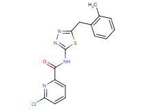 6-chloro-N-[5-(2-methylbenzyl)-1,3,4-thiadiazol-2-yl]pyridine-2-carboxamide