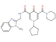 1-cyclopentyl-N-[(1-methyl-1H-benzimidazol-2-yl)methyl]-4-oxo-5-(1-piperidinylcarbonyl)-1,4-dihydro-3-pyridinecarboxamide