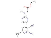 ethyl [[5-(2-amino-3-cyano-6-cyclopropylpyridin-4-yl)pyrimidin-2-yl](methyl)amino]acetate