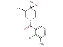 (3R*,4S*)-1-(2-chloro-3-methylbenzoyl)-3,4-dimethyl-4-piperidinol