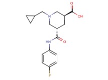 (3S*,5S*)-1-(cyclopropylmethyl)-5-{[(4-fluorophenyl)amino]carbonyl}-3-piperidinecarboxylic acid