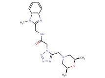 2-(5-{[(2R*,6S*)-2,6-dimethyl-4-morpholinyl]methyl}-1H-tetrazol-1-yl)-N-[(1-methyl-1H-benzimidazol-2-yl)methyl]acetamide