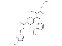 N-(2-(3-methoxyphenyl)-1-{1-[3-(3-methyl-1H-pyrazol-1-yl)propanoyl]-4-piperidinyl}ethyl)-N-methyl-3-(methylthio)propanamide