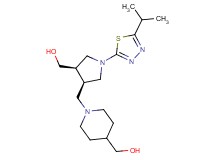 (1-{[(3R*,4R*)-4-(hydroxymethyl)-1-(5-isopropyl-1,3,4-thiadiazol-2-yl)pyrrolidin-3-yl]methyl}piperidin-4-yl)methanol