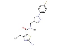 2-amino-4-ethyl-N-{[1-(4-fluorophenyl)-1H-pyrazol-4-yl]methyl}-N-methyl-1,3-thiazole-5-carboxamide