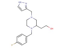 2-[1-(4-fluorobenzyl)-4-(1H-pyrazol-3-ylmethyl)-2-piperazinyl]ethanol