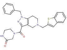 4-{[5-(1-benzothien-2-ylmethyl)-1-benzyl-4,5,6,7-tetrahydro-1H-pyrazolo[4,3-c]pyridin-3-yl]carbonyl}-2-piperazinone