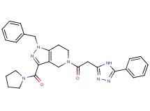 1-benzyl-5-[(5-phenyl-4H-1,2,4-triazol-3-yl)acetyl]-3-(1-pyrrolidinylcarbonyl)-4,5,6,7-tetrahydro-1H-pyrazolo[4,3-c]pyridine