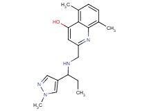5,8-dimethyl-2-({[1-(1-methyl-1H-pyrazol-4-yl)propyl]amino}methyl)quinolin-4-ol