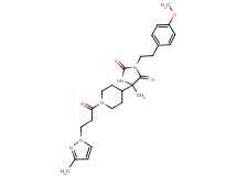 3-[2-(4-methoxyphenyl)ethyl]-5-methyl-5-{1-[3-(3-methyl-1H-pyrazol-1-yl)propanoyl]-4-piperidinyl}-2,4-imidazolidinedione