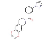 6,7-dimethoxy-2-[3-(1H-pyrazol-1-yl)benzoyl]-1,2,3,4-tetrahydroisoquinoline