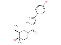(3S*,4R*)-3-ethyl-1-{[3-(4-hydroxyphenyl)-1H-pyrazol-5-yl]carbonyl}-4-methylpiperidin-4-ol