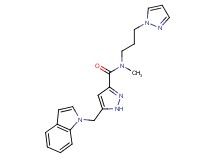 5-(1H-indol-1-ylmethyl)-N-methyl-N-[3-(1H-pyrazol-1-yl)propyl]-1H-pyrazole-3-carboxamide